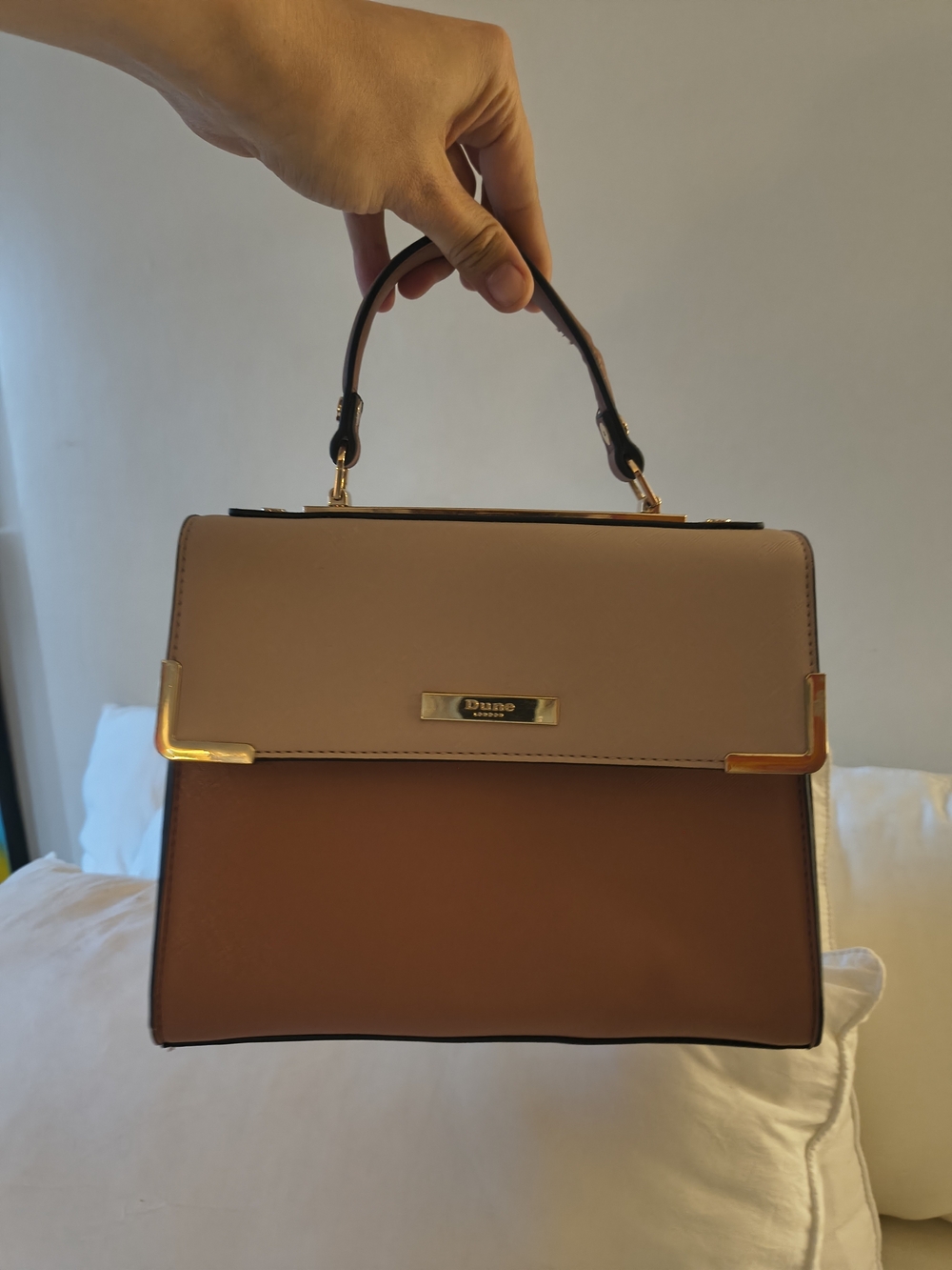 Dune Saffiano Handle Bag